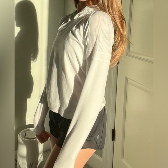 White Athletic long sleeve top - Picture 4 of 5